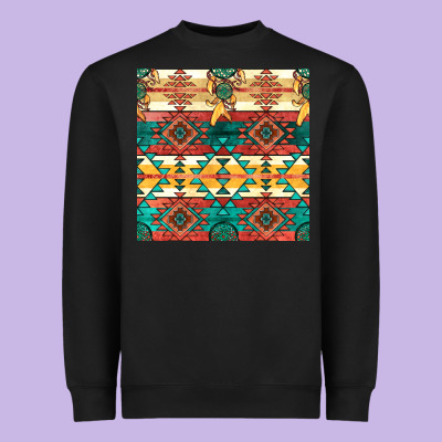 Native American Aztec Seamless Pattern Heavyweight Sweatshirt Designed By Bundleandbundleshop