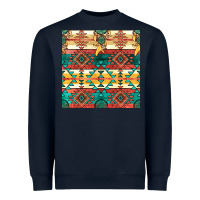 Navy native american aztec seamless pattern Heavyweight Sweatshirt - BundleAndBundleShop