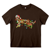 Chocolate Brown christmas bengal cat Heavy Core Tee - LillyAllenDesigns