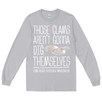 Moon Dust Clam Diggers Funny Quote Gift Long Beach Peninsula Long Sleeve Tee - minhPixels