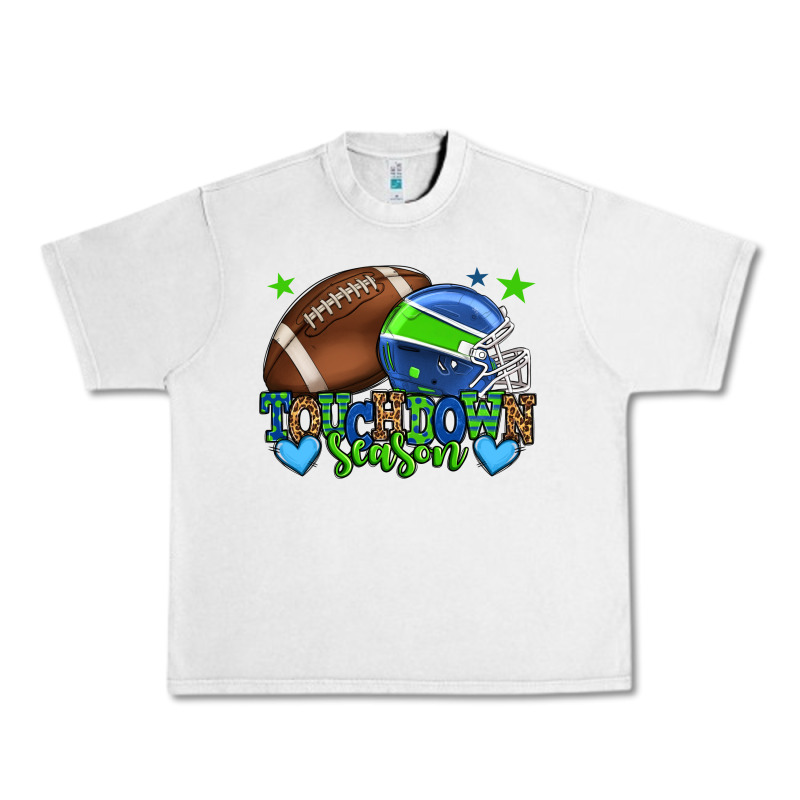 Touchdown Season American Football Green And Blue Urban Heavy Tee by HowdyJamesFarm | Teevron