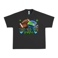 Pigment Black Touchdown season American football green and blue Urban Heavy Tee - HowdyJamesFarm
