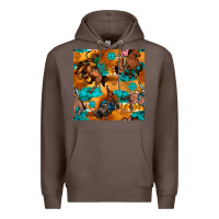 Coffee cowboy rodeo seamless pattern Premium Hoodie - BundleAndBundleShop