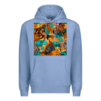 Colony Blue cowboy rodeo seamless pattern Premium Hoodie - BundleAndBundleShop