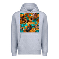 Heather Grey cowboy rodeo seamless pattern Premium Hoodie - BundleAndBundleShop
