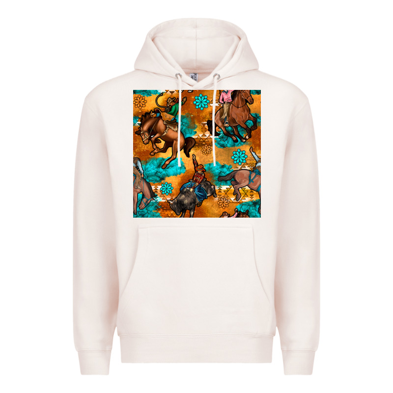 Cowboy Rodeo Seamless Pattern Premium Hoodie by BundleAndBundleShop | Teevron