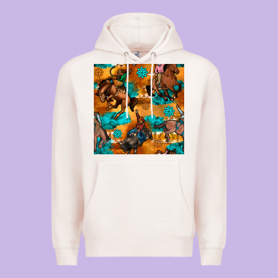 Cowboy Rodeo Seamless Pattern Premium Hoodie Designed By Bundleandbundleshop