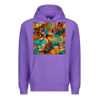 Purple cowboy rodeo seamless pattern Premium Hoodie - BundleAndBundleShop