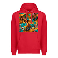 Red cowboy rodeo seamless pattern Premium Hoodie - BundleAndBundleShop