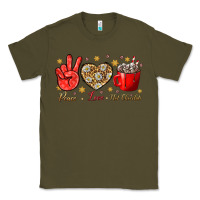 Army Green Peace love hot chocolate Classic Tee - NancyCooperArtShop