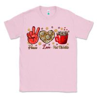Bubblegum Pink Peace love hot chocolate Classic Tee - NancyCooperArtShop