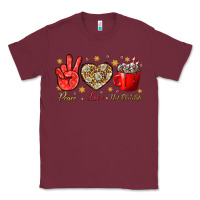 Burgundy Peace love hot chocolate Classic Tee - NancyCooperArtShop