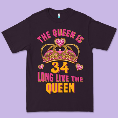 The Queen Is 34 Long Live The Queen Premium Tee Designed By Jasminsmagicworld