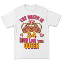 White the queen is 34 long live the queen Premium Tee - Jasminsmagicworld