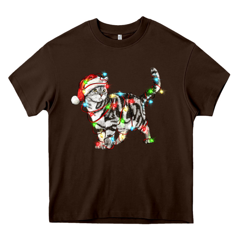 Christmas American Shorthair Cat Heavy Core Tee by LillyAllenDesigns | Teevron