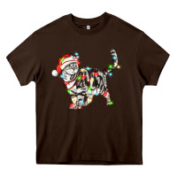 Chocolate Brown christmas american shorthair cat Heavy Core Tee - LillyAllenDesigns