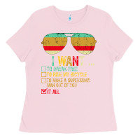 Bubblegum Pink I Want to Break Free to Ride My Bicycle Want It All Ladies Tee - Bettercallsaul