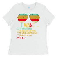 White I Want to Break Free to Ride My Bicycle Want It All Ladies Tee - Bettercallsaul