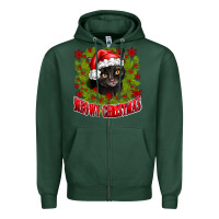 Sports Green meowy christmas Zipper Hoodie - CowhideDigitalArt