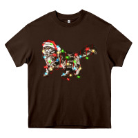 Chocolate Brown christmas christmas maine coon cat cat Heavy Core Tee - LillyAllenDesigns