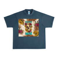 Midnight Navy badass mama with flowers Urban Heavy Tee - TumblerDesignByShophia