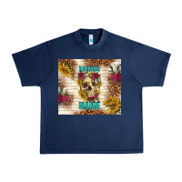 Navy badass mama with flowers Urban Heavy Tee - TumblerDesignByShophia