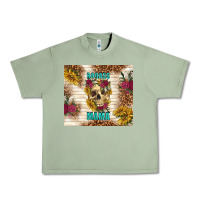 Oil Green badass mama with flowers Urban Heavy Tee - TumblerDesignByShophia