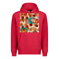 Cardinal floral pumpkins seamless pattern Premium Hoodie - BundleAndBundleShop