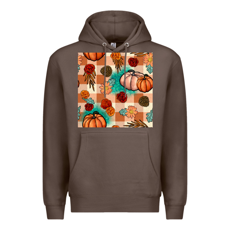 Floral Pumpkins Seamless Pattern Premium Hoodie by BundleAndBundleShop | Teevron