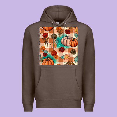 Floral Pumpkins Seamless Pattern Premium Hoodie Designed By Bundleandbundleshop