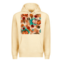 Pina Colada floral pumpkins seamless pattern Premium Hoodie - BundleAndBundleShop