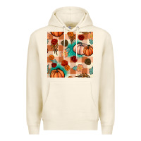 Tofu floral pumpkins seamless pattern Premium Hoodie - BundleAndBundleShop
