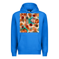 True Royal floral pumpkins seamless pattern Premium Hoodie - BundleAndBundleShop