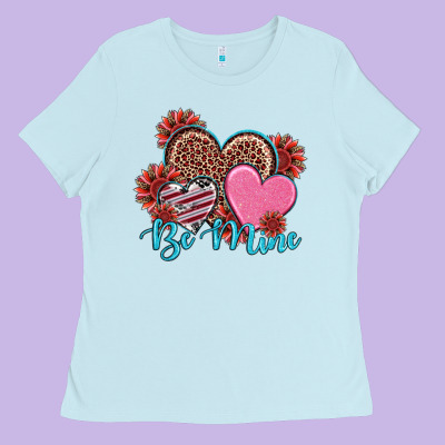 Valentine's Day Be Mine Hearts Sunflower Ladies Tee Designed By Ranaportraitstore
