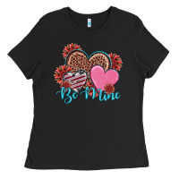 Black valentine's day be mine hearts sunflower Ladies Tee - RanaPortraitStore