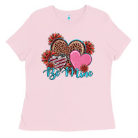 Bubblegum Pink valentine's day be mine hearts sunflower Ladies Tee - RanaPortraitStore