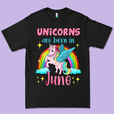 Unicorns Are Born In June Premium Tee Designed By Jasminsmagicworld