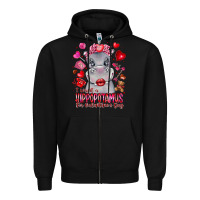 Black i want hippopotamus for valentines day Zipper Hoodie - CowhideDigitalArt