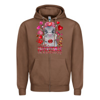 Chestnut i want hippopotamus for valentines day Zipper Hoodie - CowhideDigitalArt