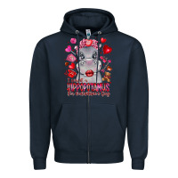 Navy i want hippopotamus for valentines day Zipper Hoodie - CowhideDigitalArt