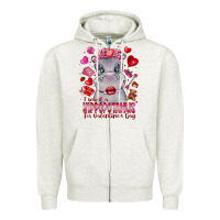 Oatmeal Heather i want hippopotamus for valentines day Zipper Hoodie - CowhideDigitalArt