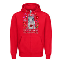 Red i want hippopotamus for valentines day Zipper Hoodie - CowhideDigitalArt
