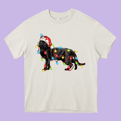 Christmas Bombay Cat Heavy Core Tee Designed By Lillyallendesigns