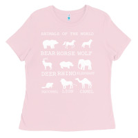 Bubblegum Pink Animals Of The World Ladies Tee - Bettercallsaul