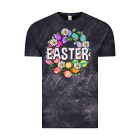 Cloud Black Easter with eggs and daisy Easter Day Vintage Tee - HowdyJamesFarm
