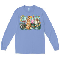 Colony Blue Easter Day wine glasses bunny Long Sleeve Tee - HowdyJamesFarm