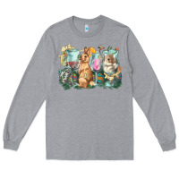 Heather Grey Easter Day wine glasses bunny Long Sleeve Tee - HowdyJamesFarm