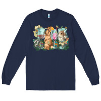 Navy Easter Day wine glasses bunny Long Sleeve Tee - HowdyJamesFarm