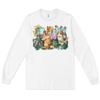 White Easter Day wine glasses bunny Long Sleeve Tee - HowdyJamesFarm