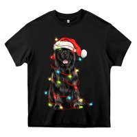 Black christmas newfoundland dog Heavy Core Tee - LillyAllenDesigns